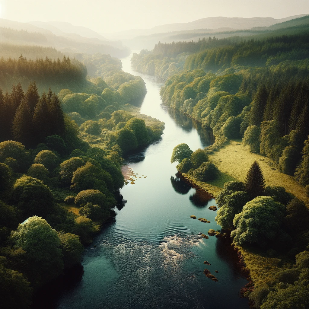 Beautiful river from above